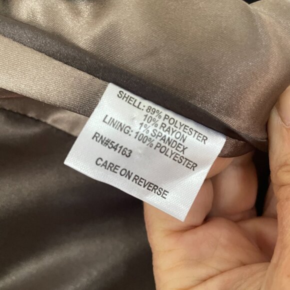 Calvin Klein Taupe/Brown Pea Coat, Size 16 Double Breasted - Picture 16 of 16